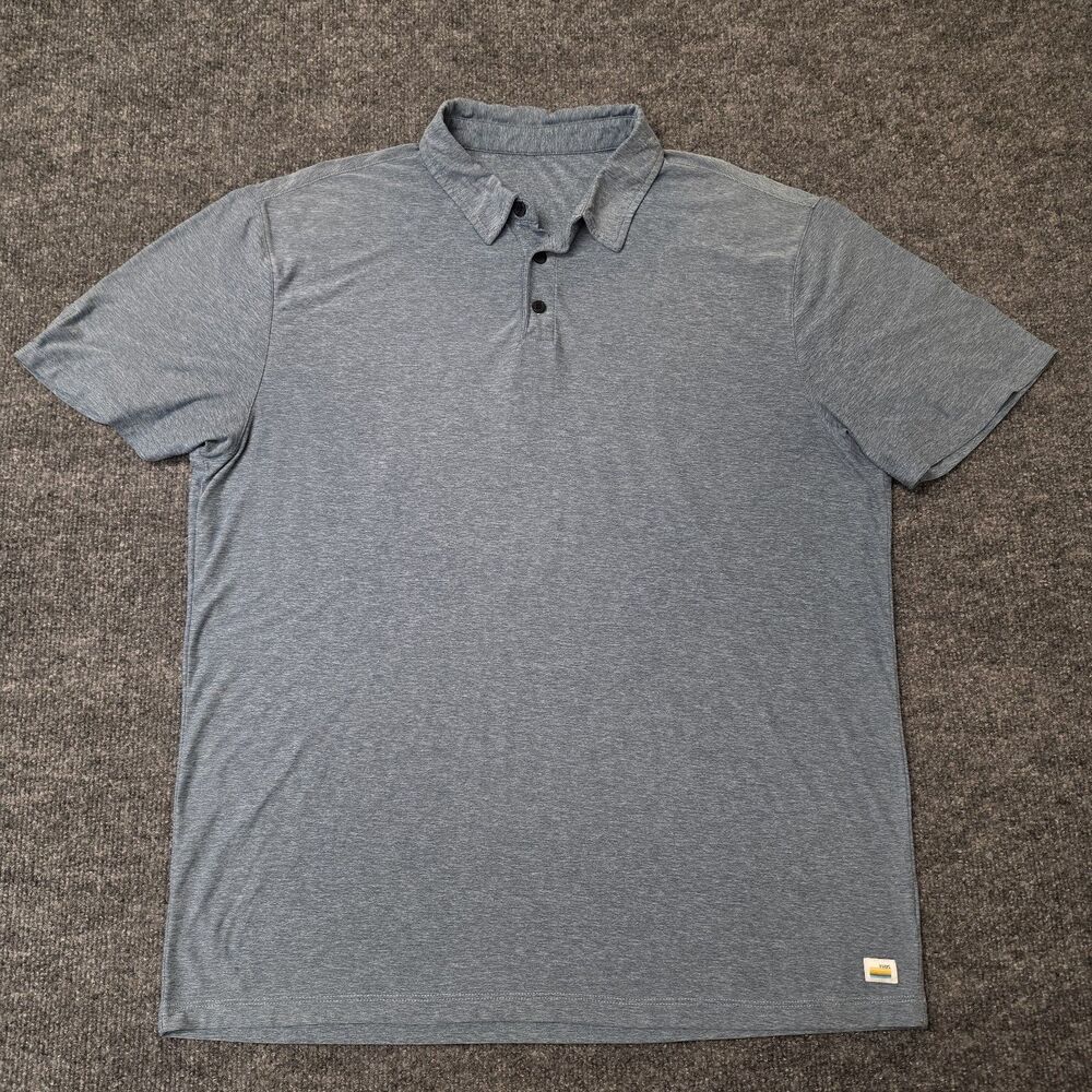 Vuori Strato Tech Polo Shirt Mens XL Blue Short Sleeve Stretch Performance V188